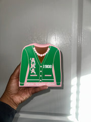 Pink & Green Cardigan Pencil Holder