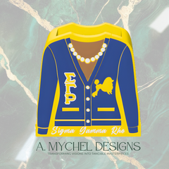 Blue & Gold Cardigan Pencil Holder