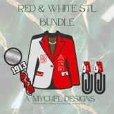 Red and White (STL) Mirror Bundle