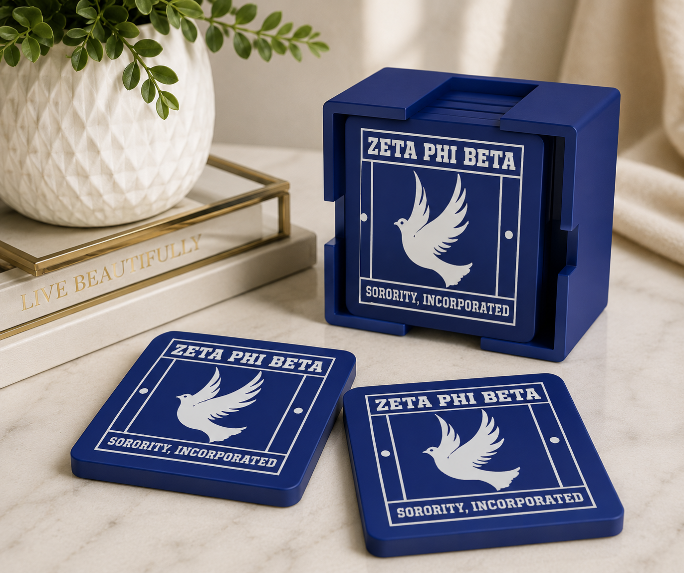 Blue and White Coaster Set (STL)