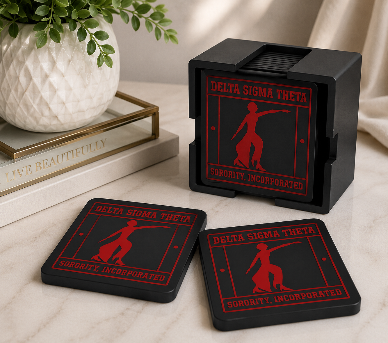 Red and Black Coaster Set (STL)