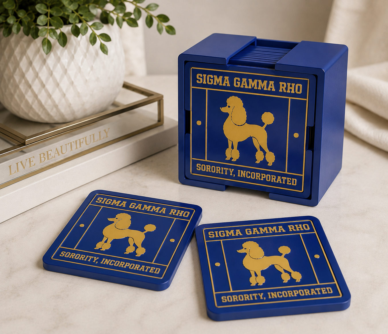 Blue and Gold Coaster Set (STL)