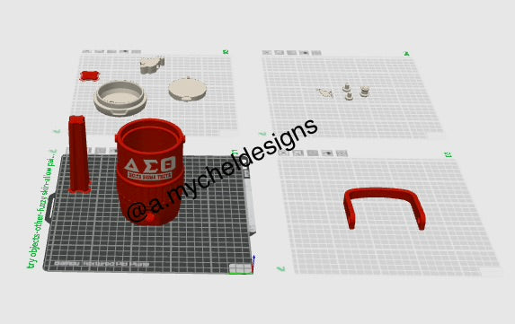 Red and Cream Can Holder (STL)