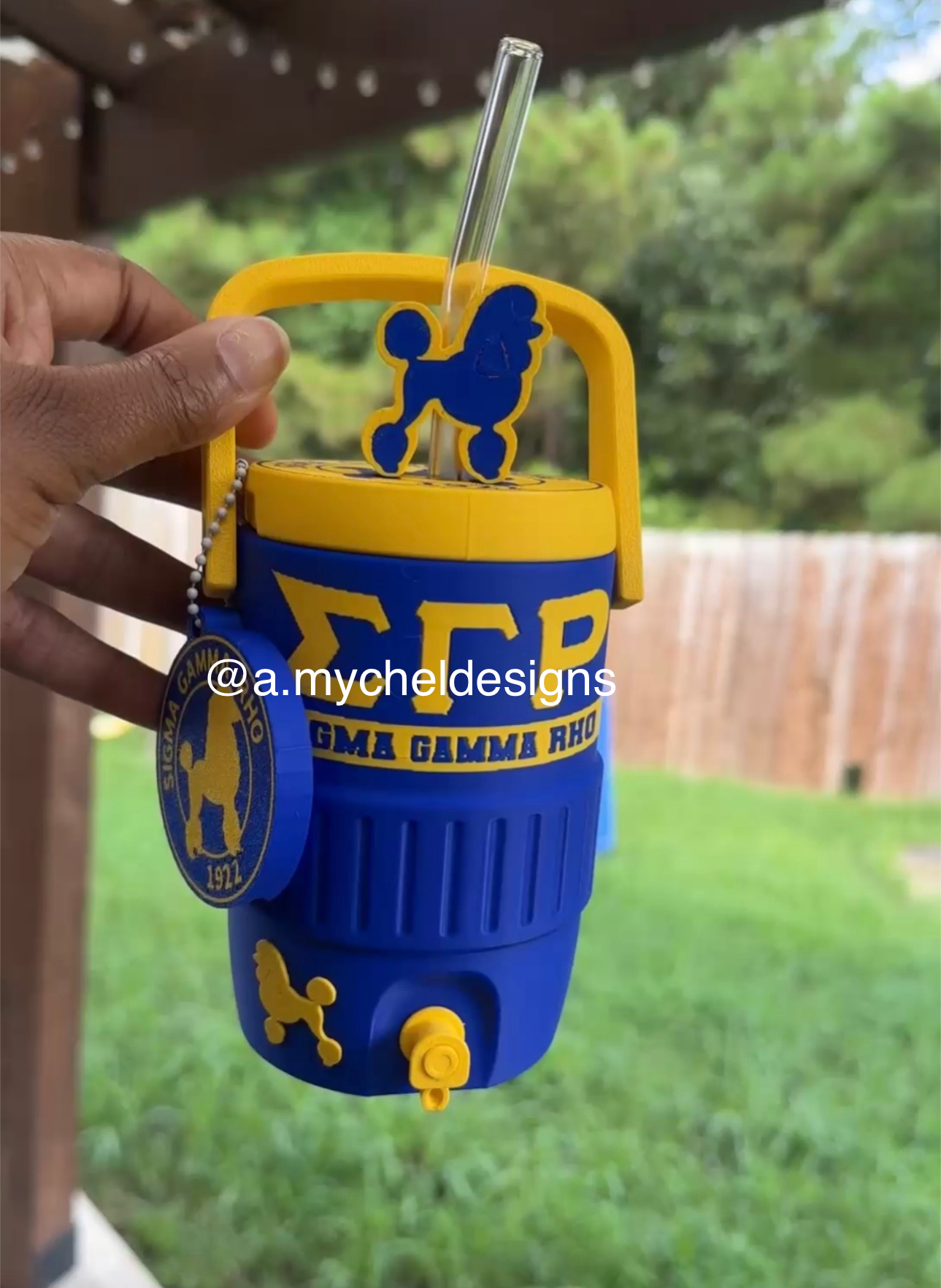 Blue & Gold Can Holder