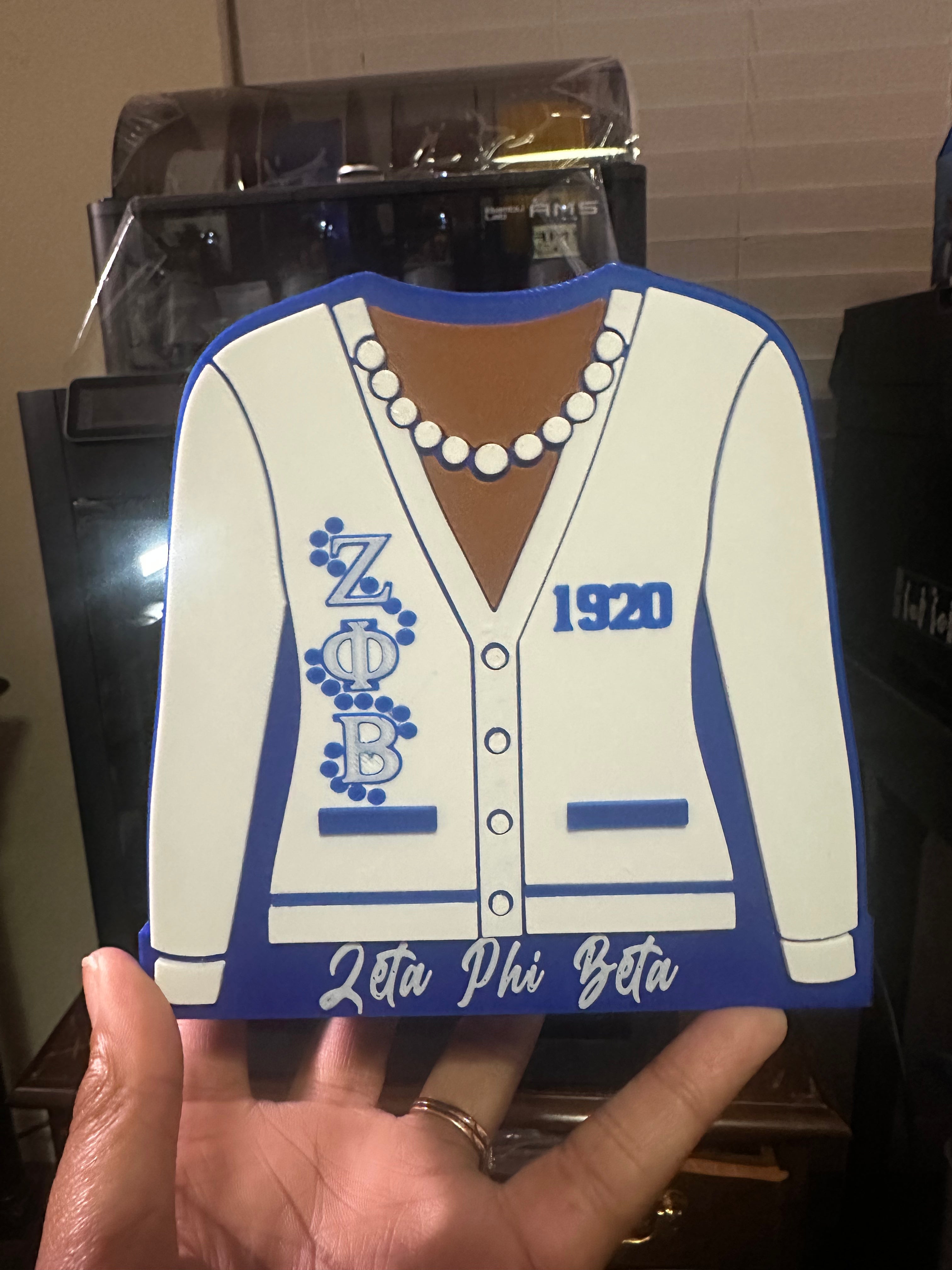 Blue & White Cardigan Pencil Holder