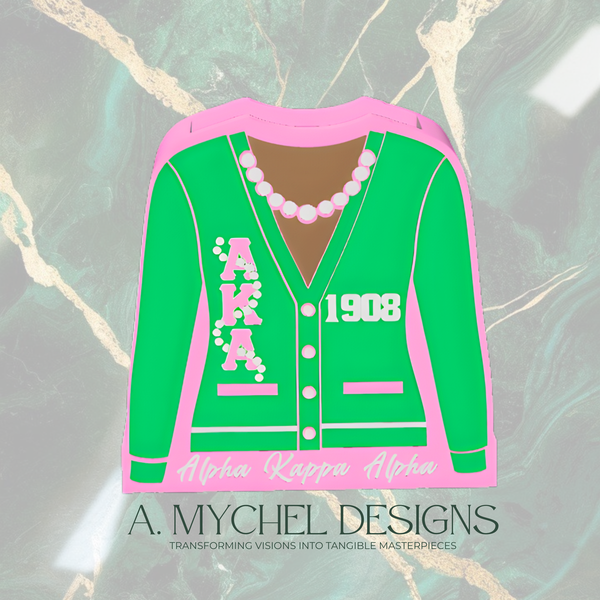 Pink & Green Cardigan Pencil Holder