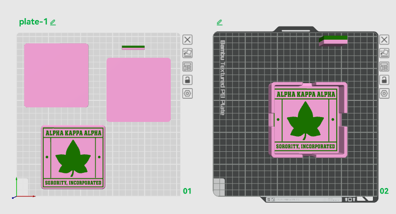 Pink and Green Coaster Set (STL)