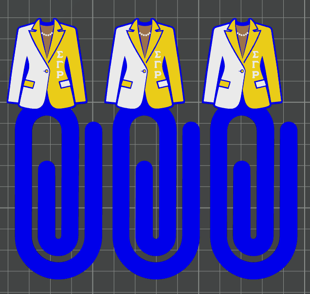 Blue and Gold (STL) Jumbo Paper Clips