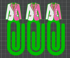 Pink and Green (STL) Jumbo Paper Clips