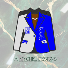 Blue & White Blazer Pencil Holder