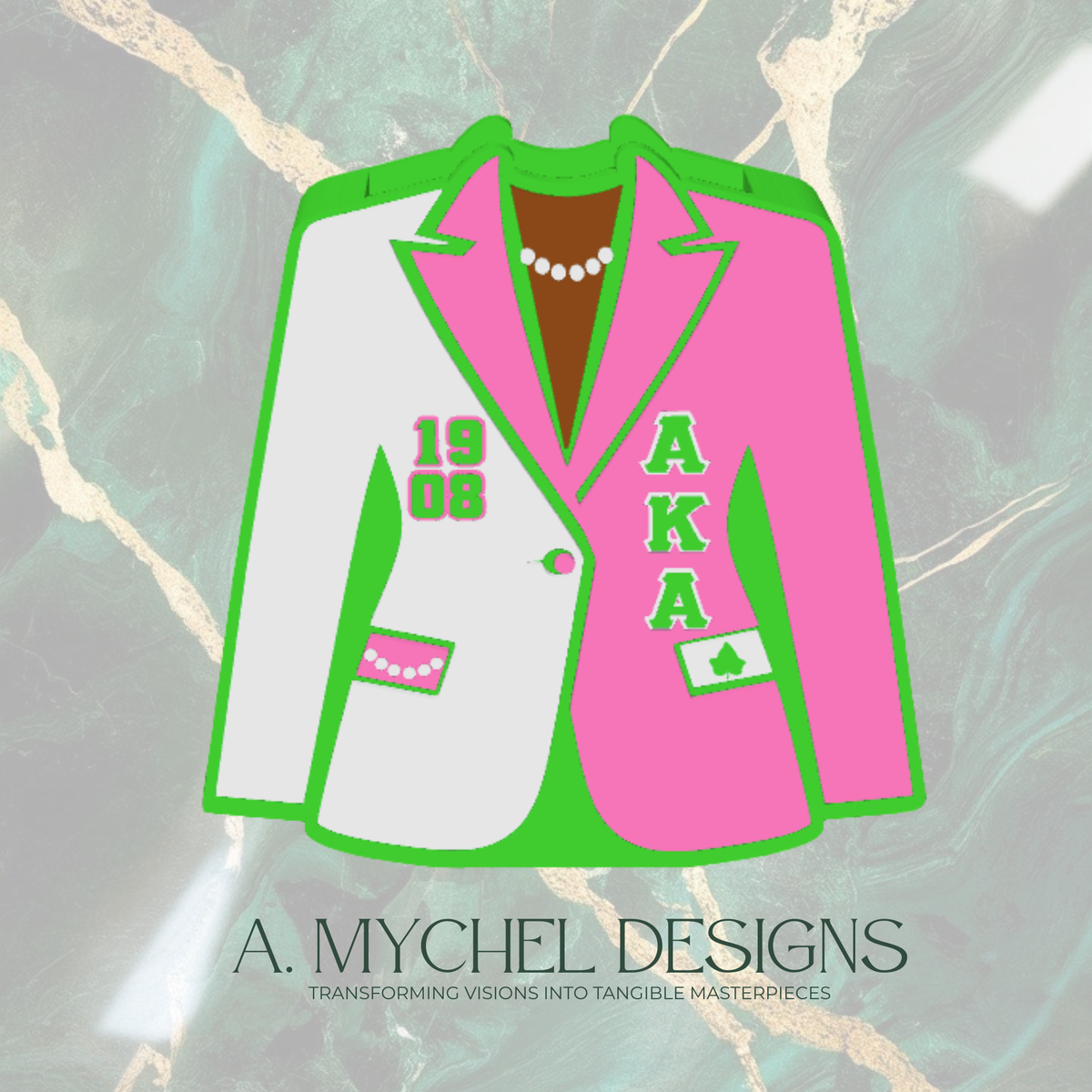 Pink & Green Blazer Pencil Holder