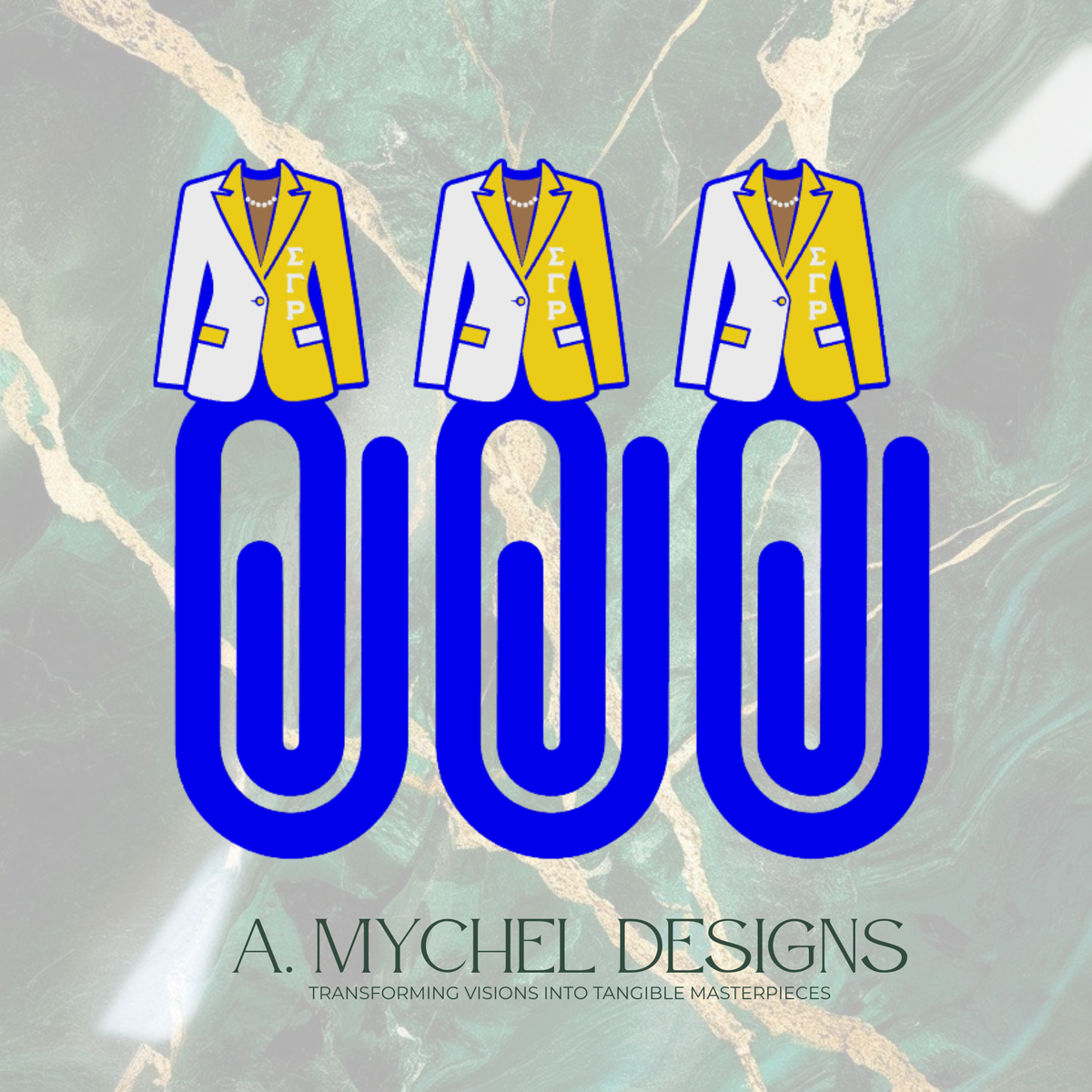 Blue and Gold (STL) Jumbo Paper Clips