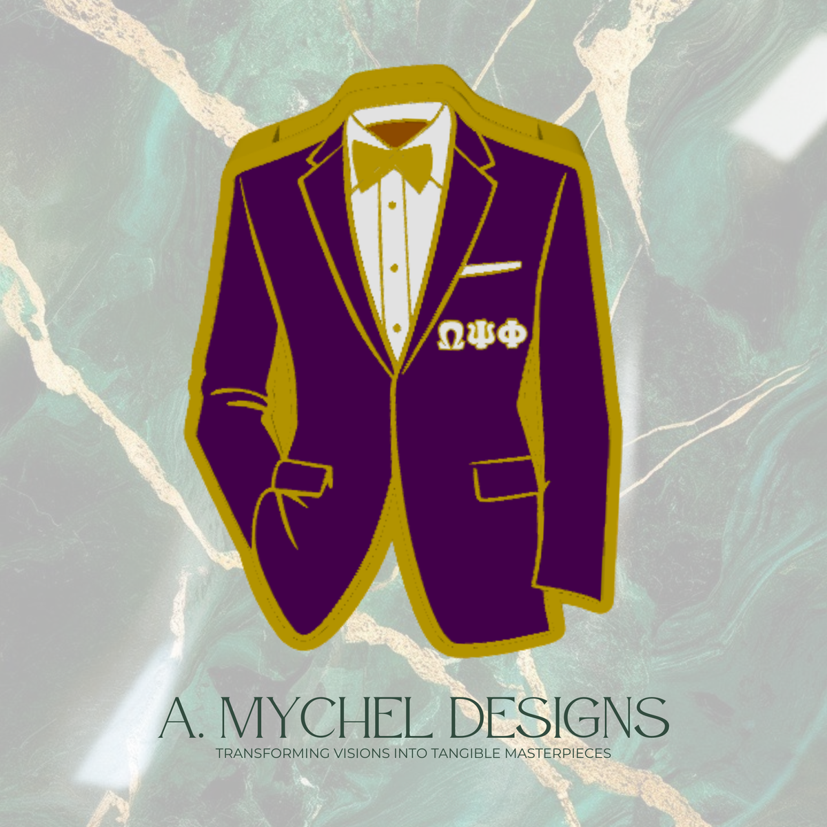 Purple & Gold Tux Pencil Holder