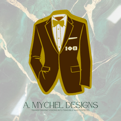 Brown & Gold Tux Pencil Holder