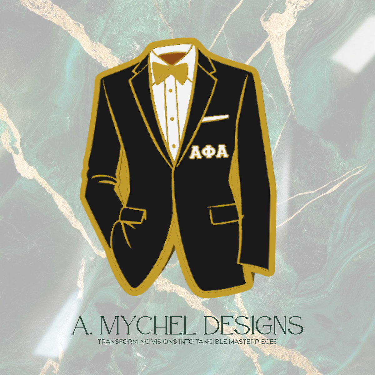 Black & Gold Tux Pencil Holder