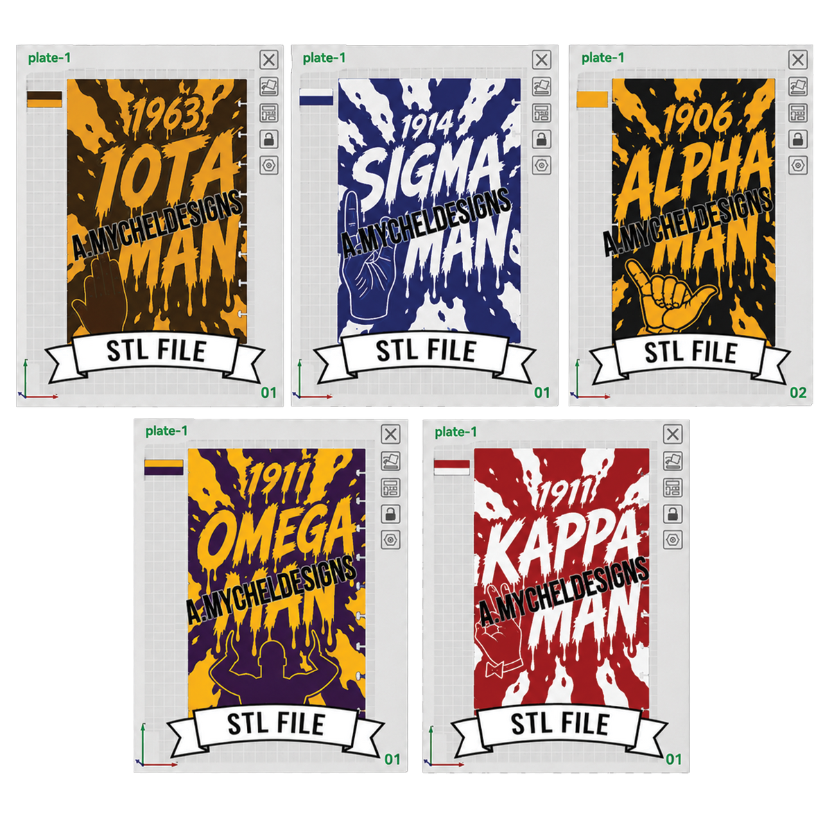 Fraternity Splat Notebook Bundle (STL)