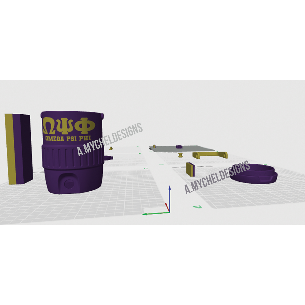 Purple and Gold Can Holder (STL)